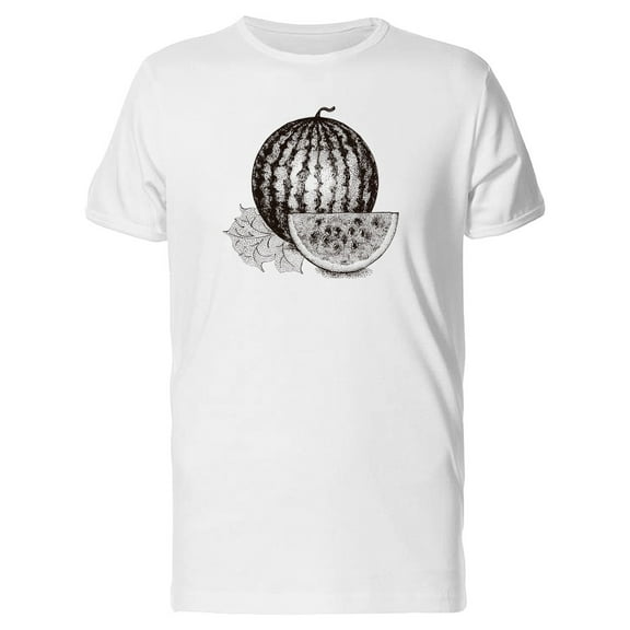 Old Sketch Of Watermelon T-Shirt Men -Image by Shutterstock, Male Small