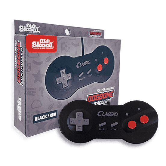 Old Skool Dogbone Controller for NES (Black/Red)