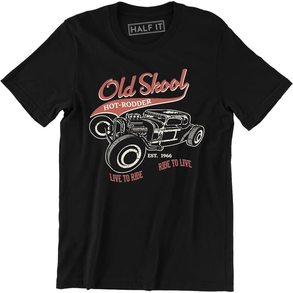 Old Skool Gear Head Live To Ride Hotrod Classic Car Speed Juniors Men T-Shirt