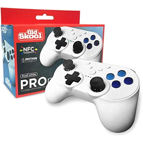 Old Skool PROMINI Wireless Controller Compatible with Nintendo Switch - Frost White