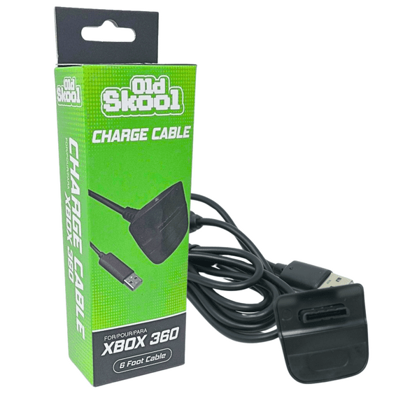 Old Skool Wireless Controller Charging Cable for XBOX 360 - Black