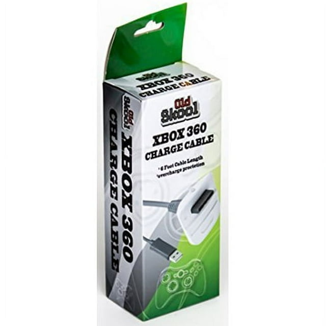 Old Skool XBox 360 Controller Charge Cable White