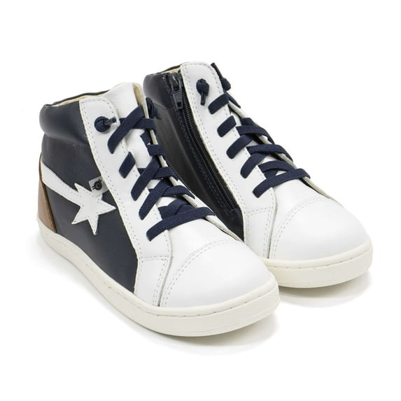 Old Soles Boys Shoot High Shoes, Navy \ Snow,33 EU (1.5 US) M US