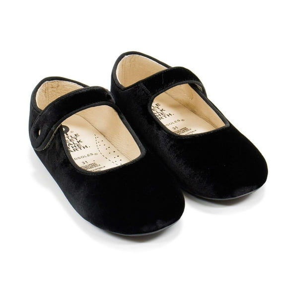 Old Soles Girls Lady Jane Flats, Black Velvet,32 EU (1 US) M US