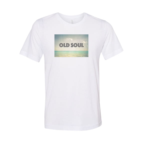 "Old Soul, Old Soul Shirt, Unisex T, Sublimation Tee, Vintage Shirt, Distressed, Gift For Her, Trendy Tees, Old Soul Tee, Gift For Him, Humor, White, XL"