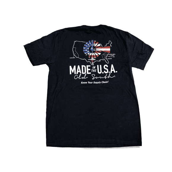 Old South Made In The USA Fourth Of July Comfort Colors Short Sleeve Adult Graphic T-Shirt-Deep Navy-3XL