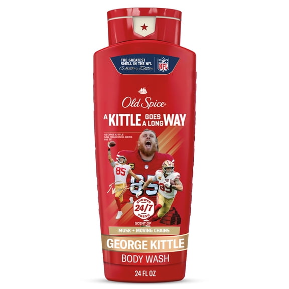 Old Spice Body Wash for Men, NFL Collection, George Kittle, Scent of Musk + Moving Chains, 24 fl oz