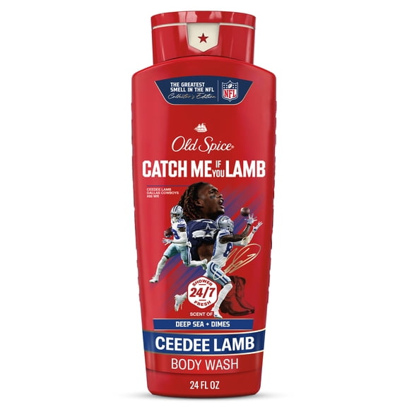 Old Spice Body Wash for Men, NFL Collection, Ceedee Lamb, Scent of Deep Sea + Dimes, 24 fl oz