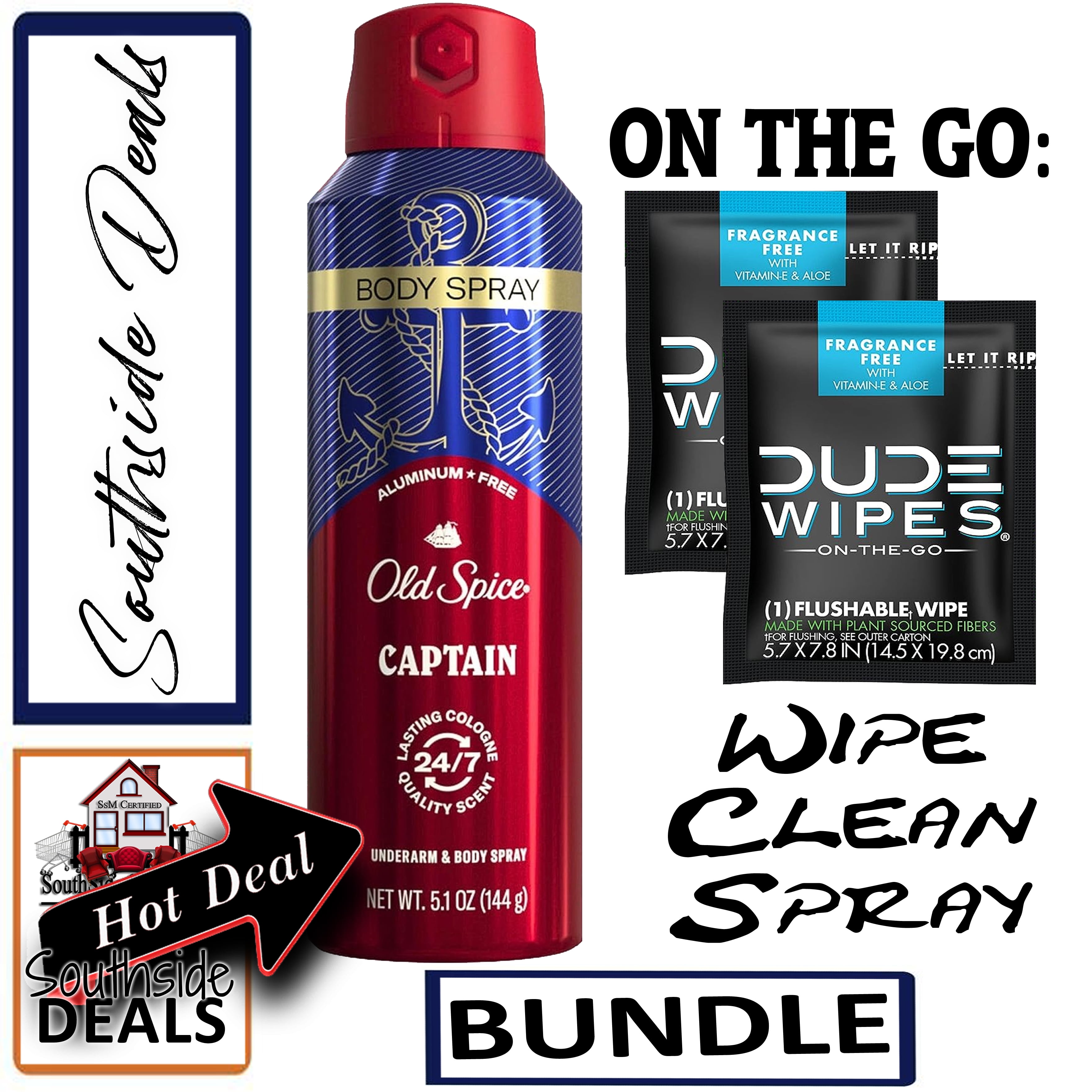 Old Spice Aluminum Free Body Spray for Men, Captain, 5.1 Oz Spray