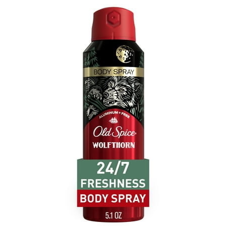 Old Spice Aluminum Free Body Spray for Men, Wolfthorn, 5.1 oz