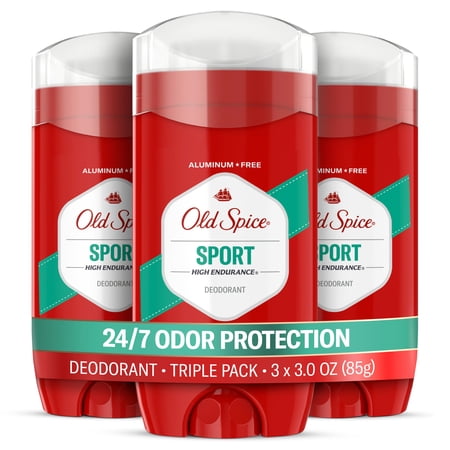 Old Spice Deodorant for Men, Aluminum Free, Sport, 24/7 Odor Protection, 3.0 oz, 3-Pack