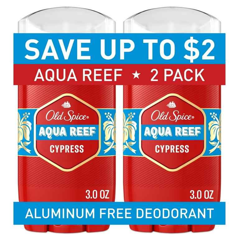 Old Spice Men's Deodorant Aqua Reef 3 oz Twin Pack Odor Protection