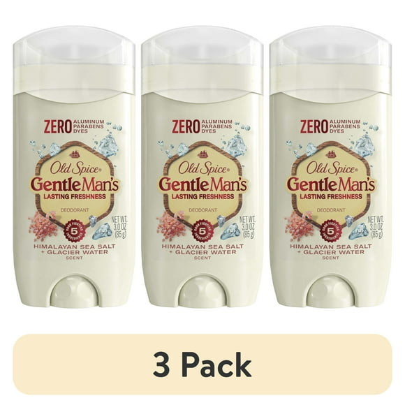 (3 pack) Old Spice Aluminum Free Men's Deodorant, Gentleman's Blend Invisible Solid Stick, Himalayan Sea Salt, 3.0 oz