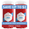 thumbnail image 1 of Old Spice Aluminum Free Men's Deodorant, Invisible Solid Stick, High Endurance Fresh, 3.4 oz (2 Pack), 1 of 7