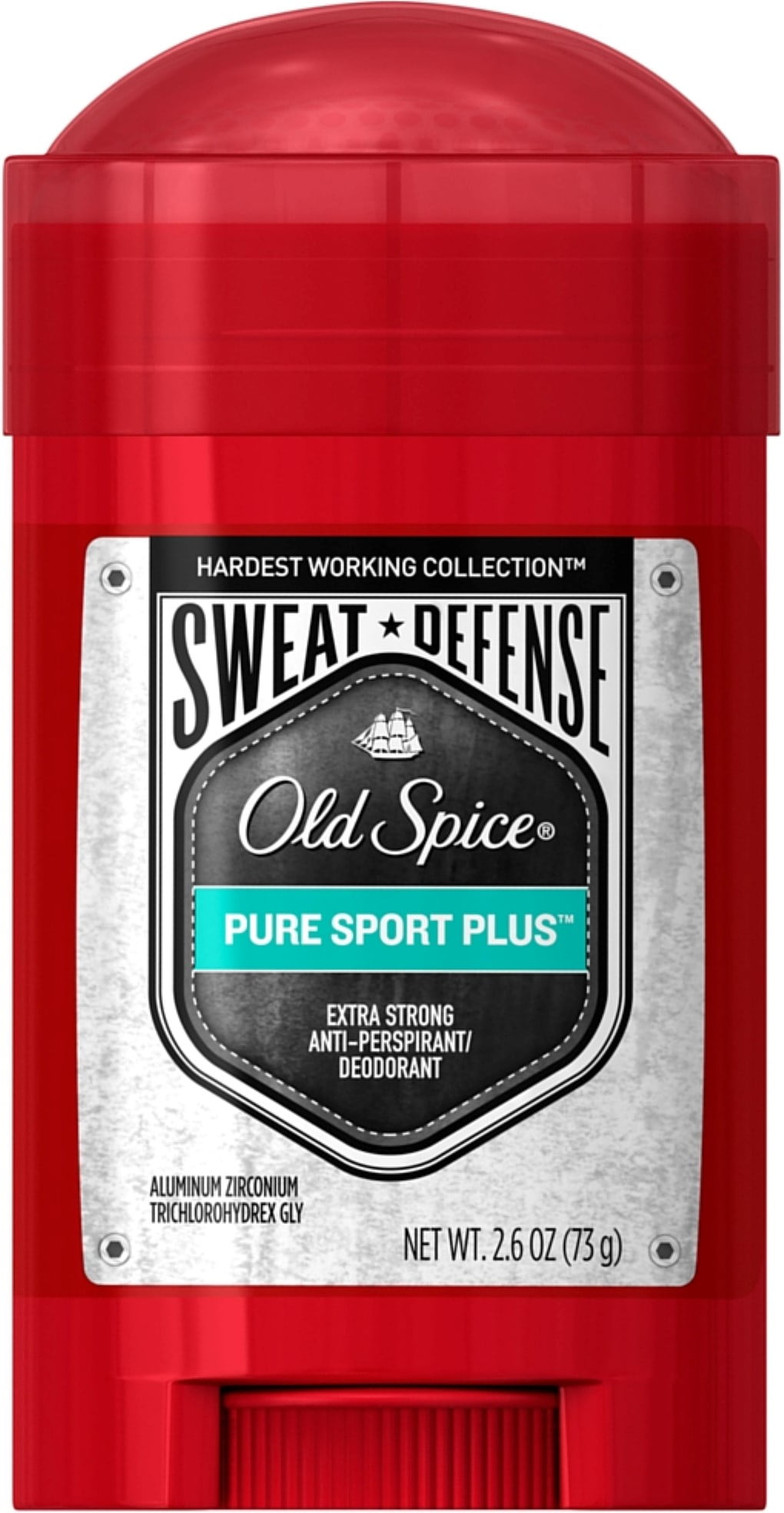 Old Spice Hardest Working Collection Sweat Defense Anti-Perspirant & Deodorant, Pure Sport Plus 2.60 oz (Pack of 2)
