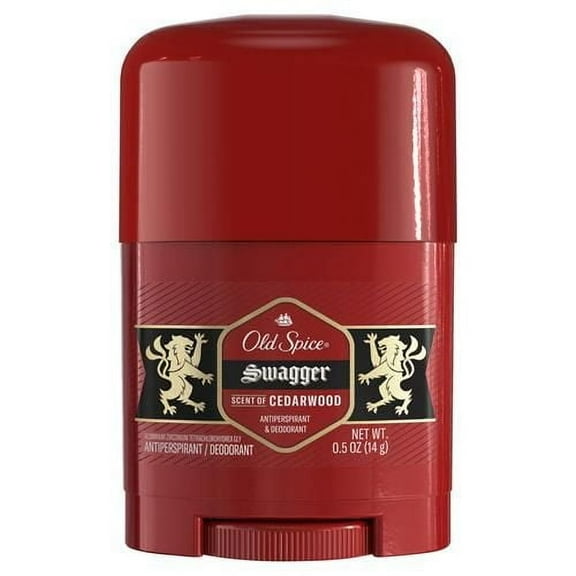 Old Spice Antiperspirant And Deodorant For Men, 24/7 Lasting Protection, Invisible Solid, Red Collection, Swagger With Scent Of Cedarwood, Trial Size, 0.5 Oz - Pack of 2
