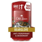 Old Spice Antiperspirant Deodorant for Men, Bearglove, 2.6 oz Twin Pack