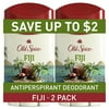 Old Spice Antiperspirant Deodorant for Men Fiji, 2.6 oz Twin Pack, Size: 2.6 oz 2pk