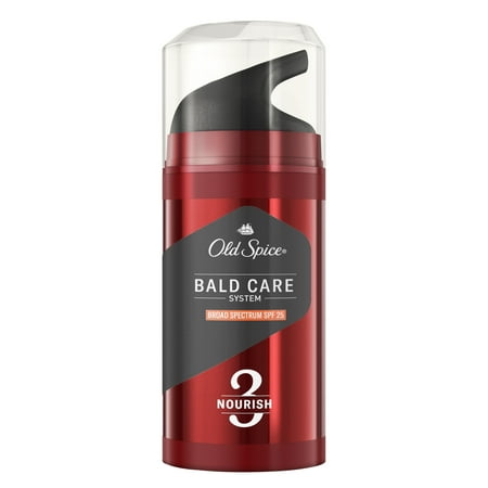 Old Spice Bald Care System Scalp Moisturizer with Sunscreen - Broad Spectrum SPF 25 - 3 Nourish, 3.4 fl oz