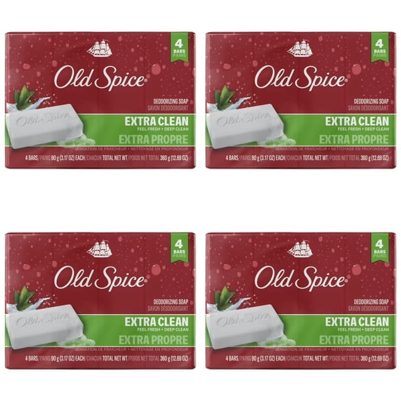 Old Spice Bar Soap for Men Palm Tree Extra Clean Fresh Deep Clean 3.17 OZ 16 Bar