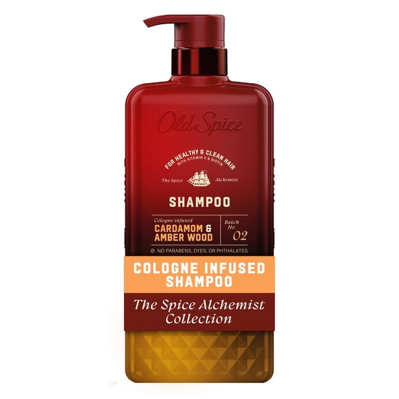 Old Spice Shampoo: The Spice Alchemist, Cologne-Infused Cardamom and Amber Wood, No Parabens or Phthalates, 21.9 fl oz