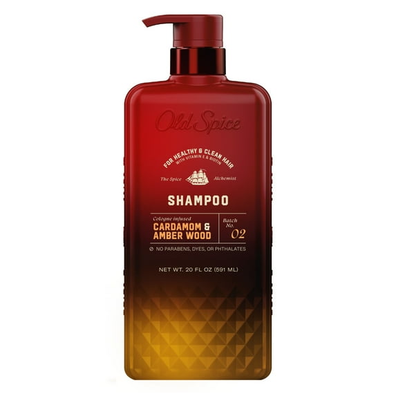 Old Spice Shampoo: The Spice Alchemist, Cologne-Infused Cardamom and Amber Wood, No Parabens or Phthalates, 21.9 fl oz