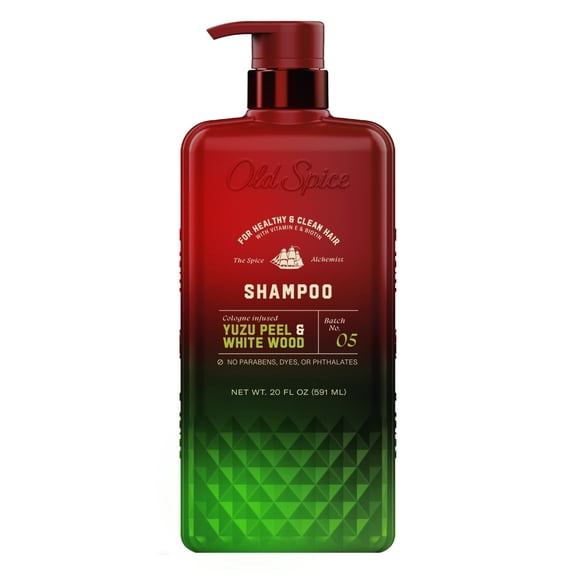 Old Spice Shampoo: The Spice Alchemist, Cologne-Infused Yuzu Peel & White Wood, No Parabens or Phthalates, 21.9 fl oz