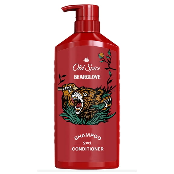 Old Spice Bearglove 2 in 1 Shampoo and Conditioner for Men, Healthier, Fuller, More Moisturized Looking Hair, 21.9 fl oz