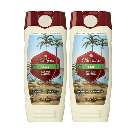 Old Spice Body Wash for Men, Fresher Fiji Scent, Fresher Collection,16 oz - Pack of 2