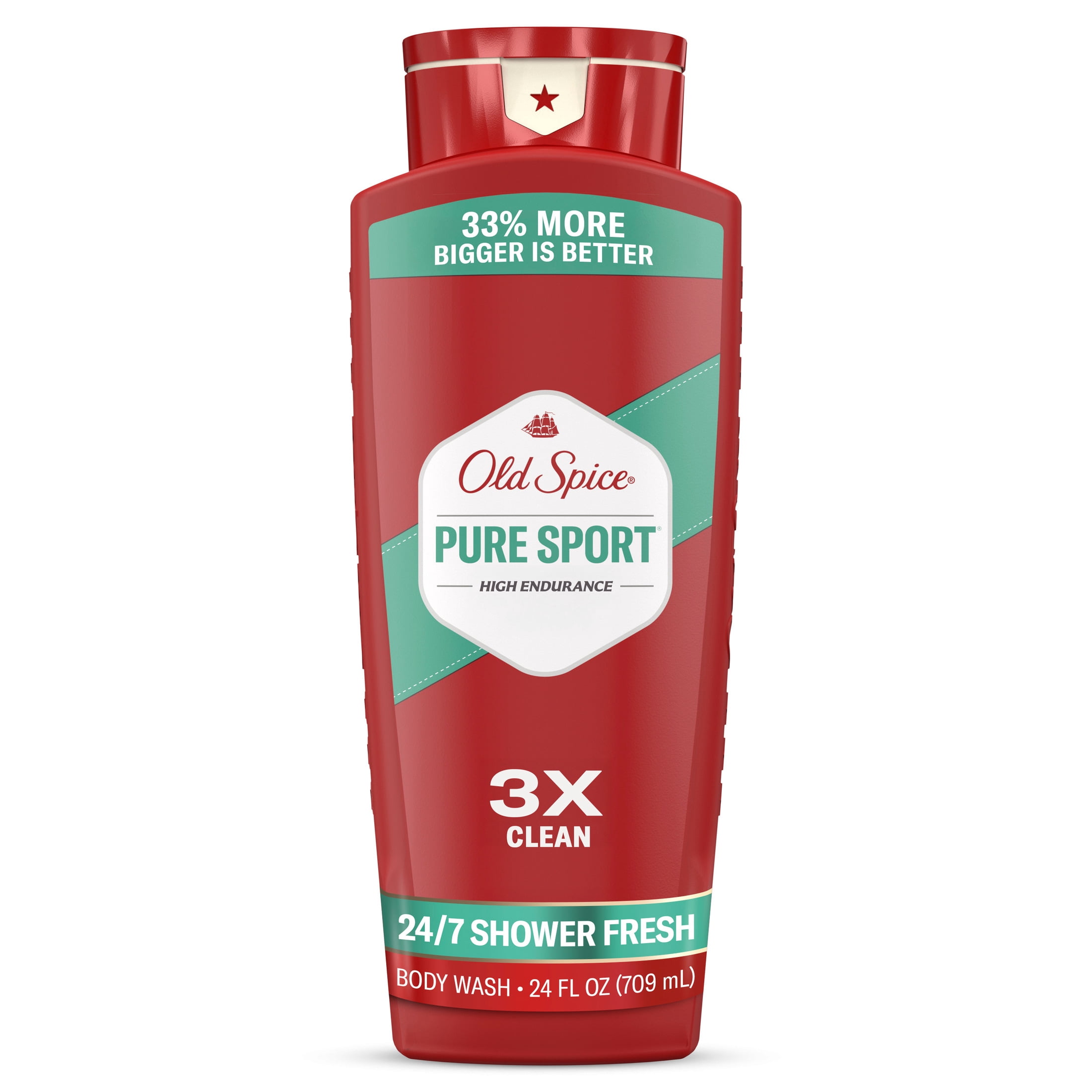 Old Spice Body Wash for Men, Pure Sport, 24/7 Shower Fresh, 24 fl oz