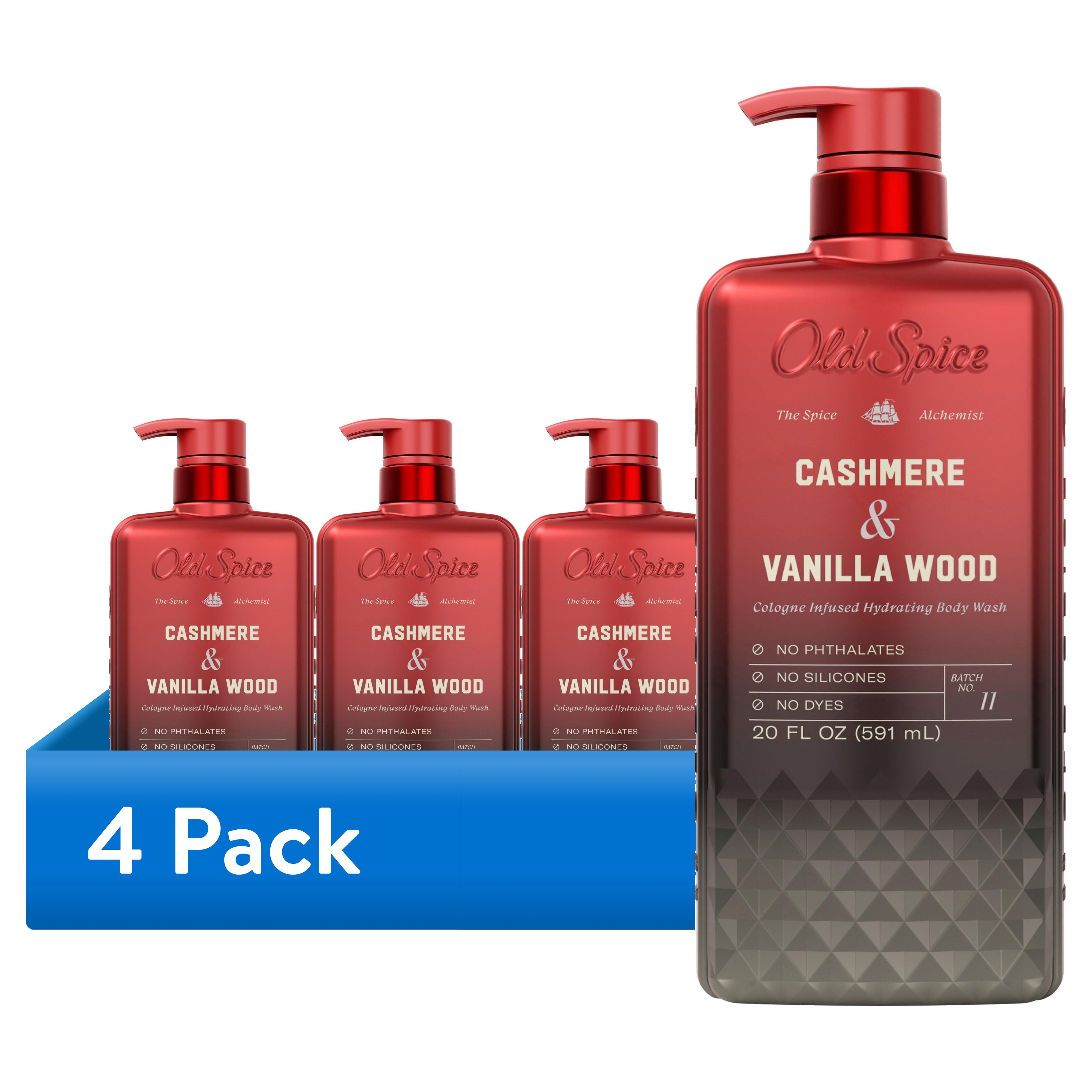 (4 pack) Old Spice Body Wash for Men, Spice Alchemist, Cashmere & Vanilla Wood, 20 fl oz
