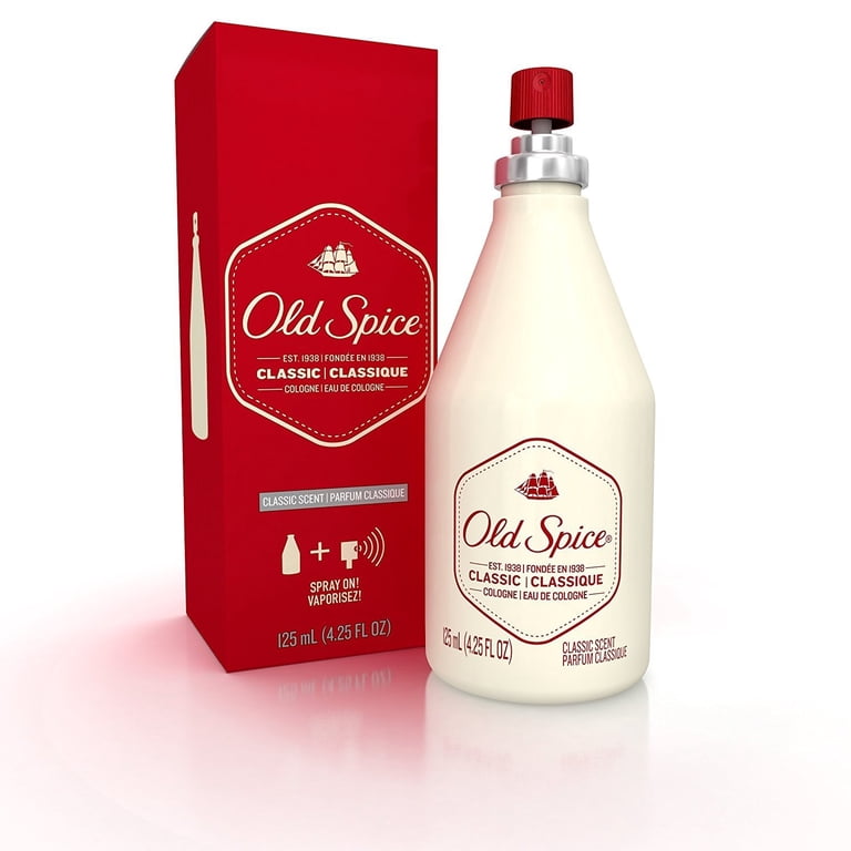 Old Spice Classic Cologne Spray, 4.25 oz, Timeless Masculine Scent