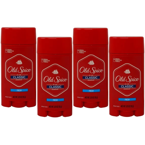 Old Spice Classic Deodorant Stick, Fresh 3.25 oz (Pack of 4)