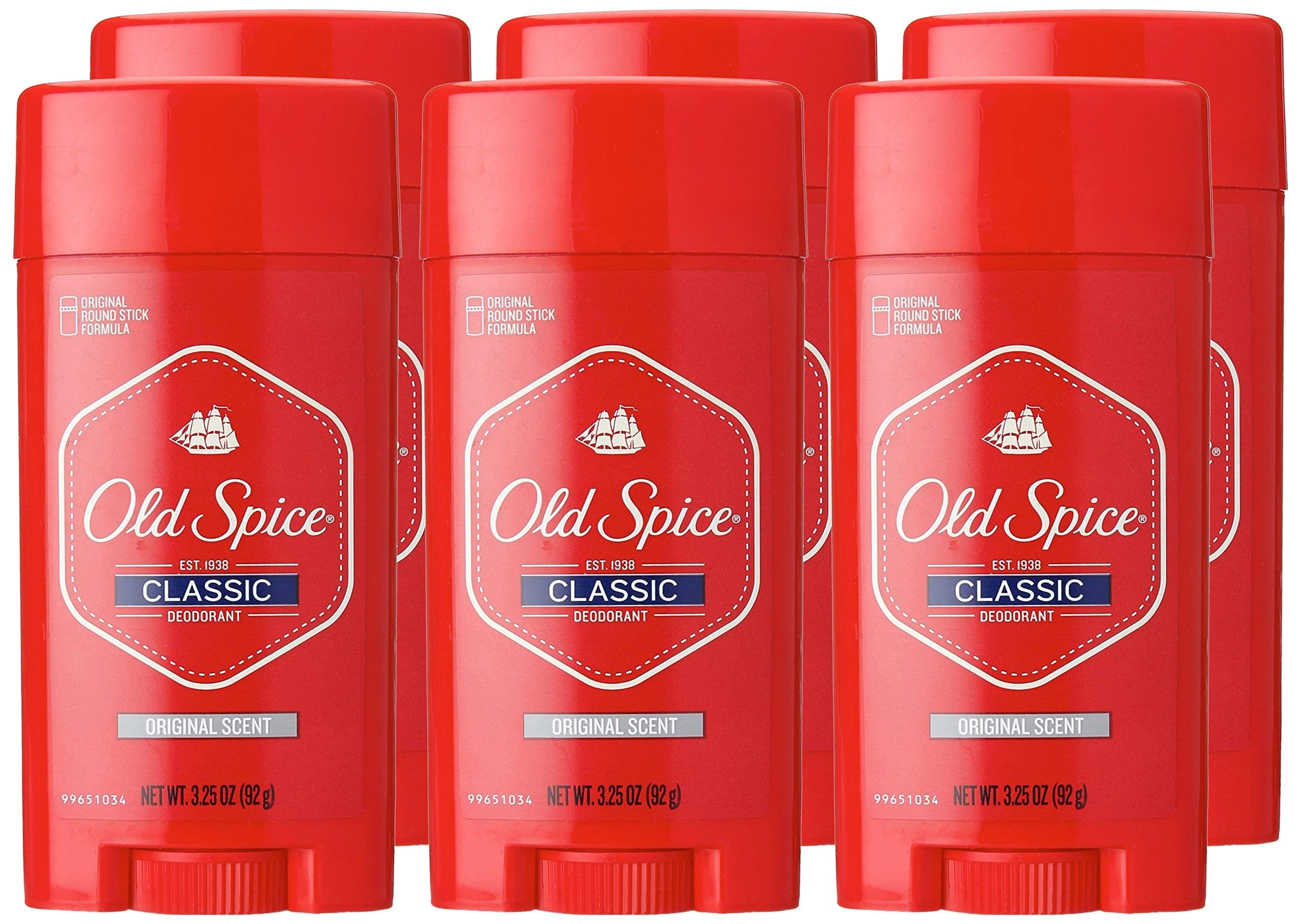 Old Spice Classic Deodorant Stick Original 3.25 Oz (Pack Of 6)