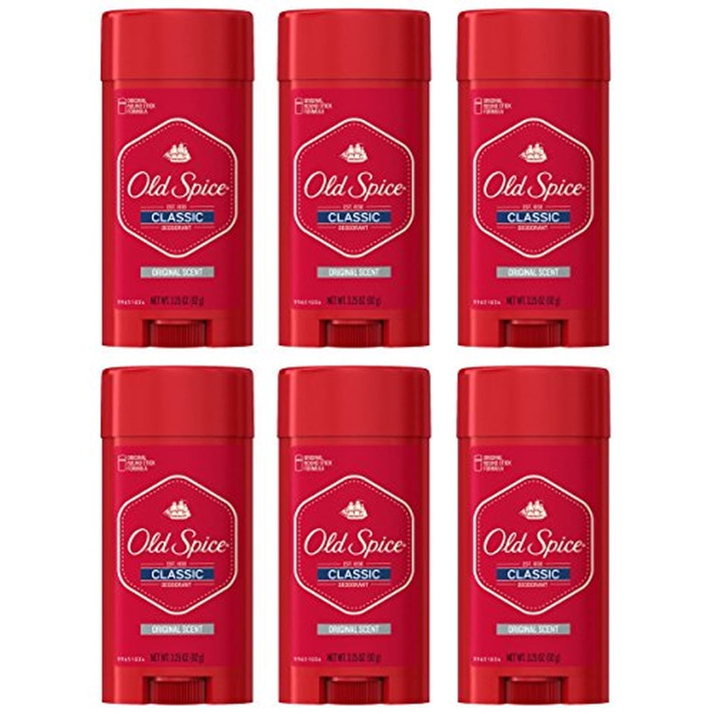 Old Spice Classic Deodorant Stick, Original Scent for Men (Pack of 6)