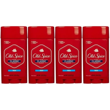 Old Spice Classic Deodorant for Men Aluminum & Odor Free Fresh Scent, 3.25 oz, 4 Pack