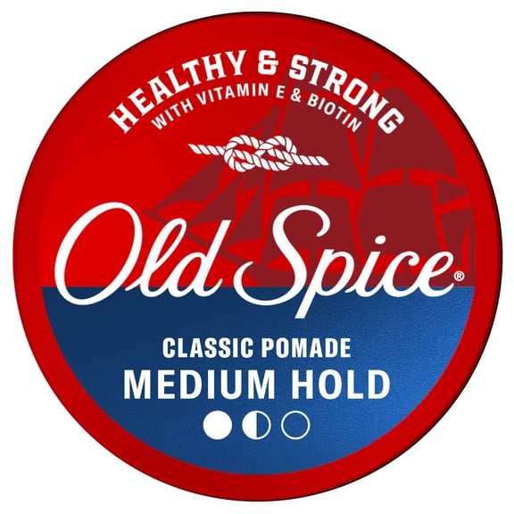 Old Spice Classic Pomade for Men, Healthy and Strong with Vitamin E and Biotin, Men's Hair Styling Pomade, Medium Hold, Matte Finish, 2.22 oz