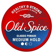 Old Spice Classic Pomade for Men, Healthy and Strong with Vitamin E and Biotin, Mens Hair Styling Pomade, Medium Hold, Matte Finish, 2.22 oz