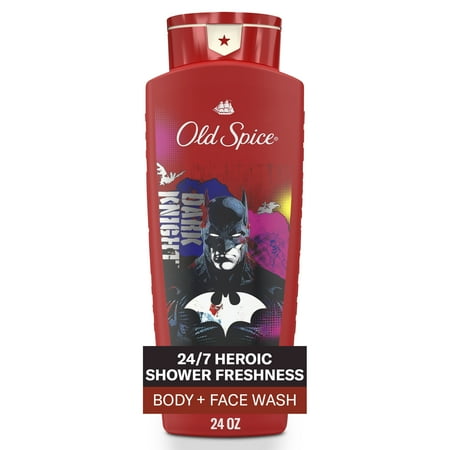 Old Spice Cleansing Body Wash for Men, 24/7 Shower Fresh, 2 in 1 Body and Face Wash, Rich Lather, Batman, Black Cherry and Nightfall Scent, 24oz