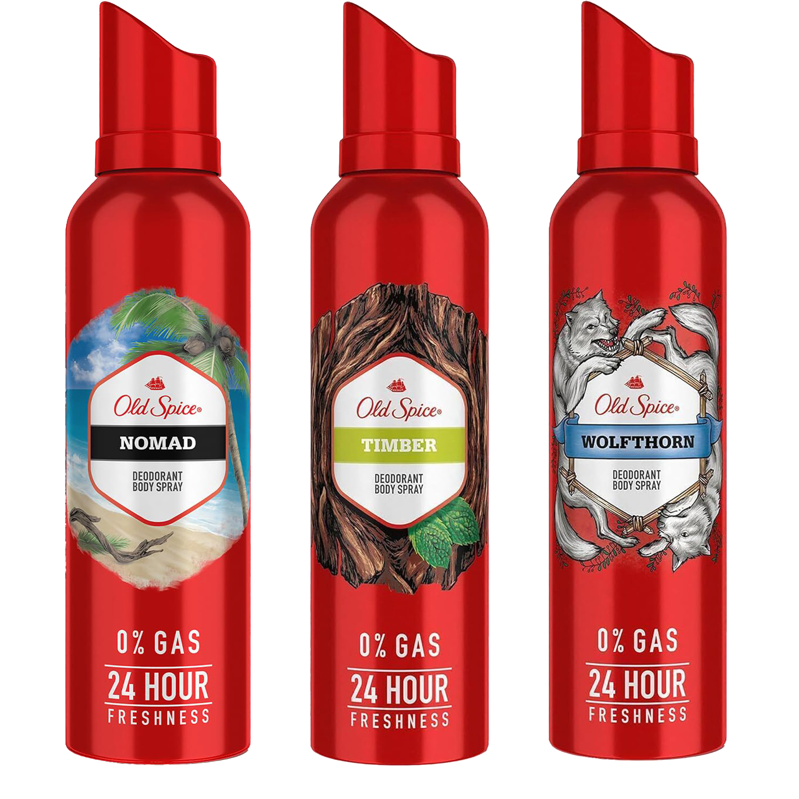 Old Spice Deodorant Body Spray, 3 Scent Variety Pack, Nomad, Timber