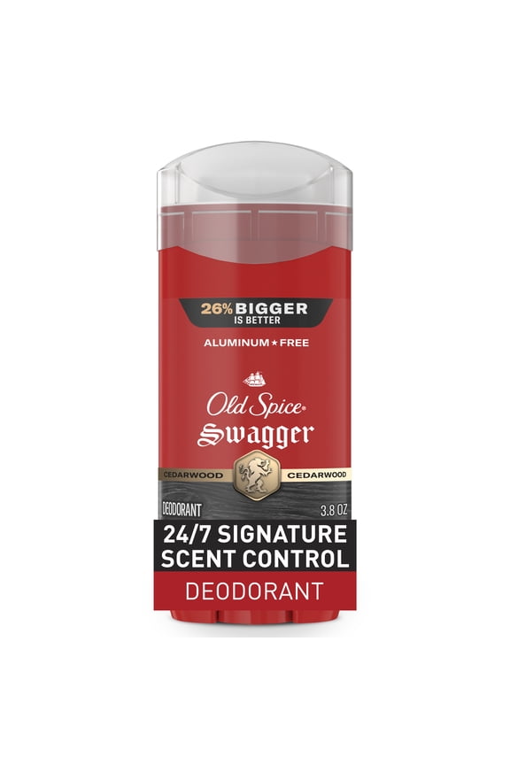 Deodorant for Men, Aluminum Free, Invisible Solid Stick, Swagger, 3.8oz