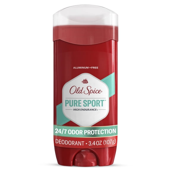 Old Spice Deodorant for Men, Aluminum Free, Pure Sport, 24/7 Odor Protection, 3.4 oz