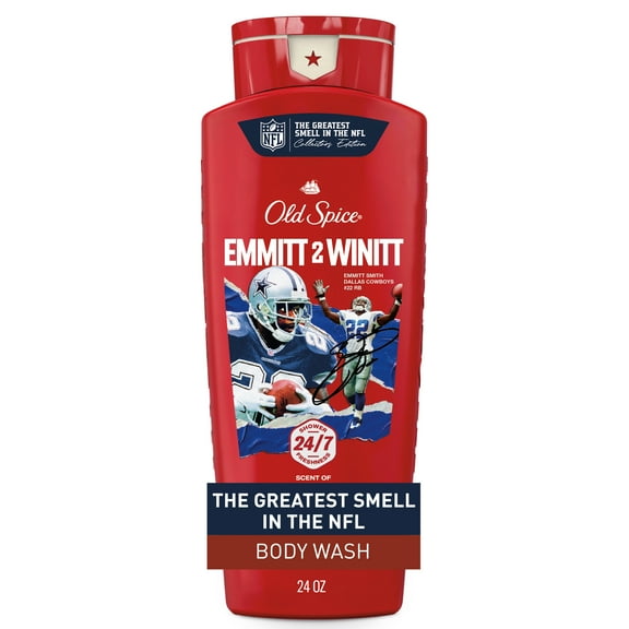 Old Spice NFL Collection Body Wash for Men, Emmitt 2 Winitt Birch Water & Broken Tackles Scent, 24 oz