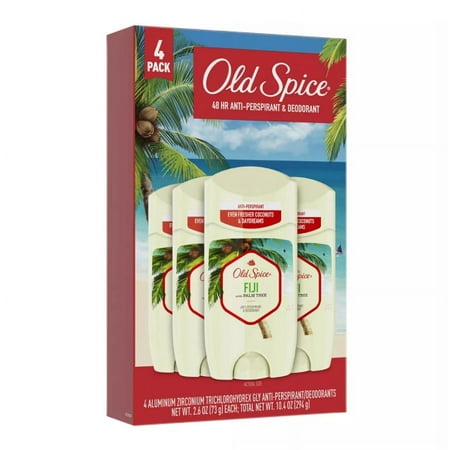Old Spice Fiji with Palm Tree Invisible Solid Antiperspirant Deodorant, 4 pk.