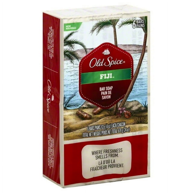 Old Spice Fresh Collection Fiji Scent Bar Soap 2 Packs of 6 Bars 12 Bar Total