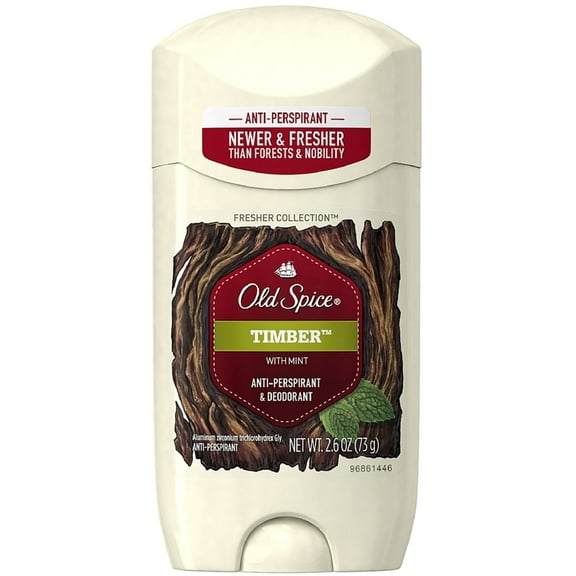 Old Spice Fresher Collection Invisible Solid Men's Antiperspirant & Deodorant, Timber 2.60 oz (Pack of 6)