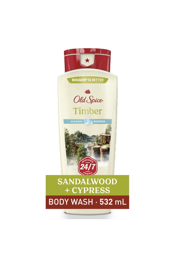 Body Wash, Fresher Timber Scent for Men, 18 oz