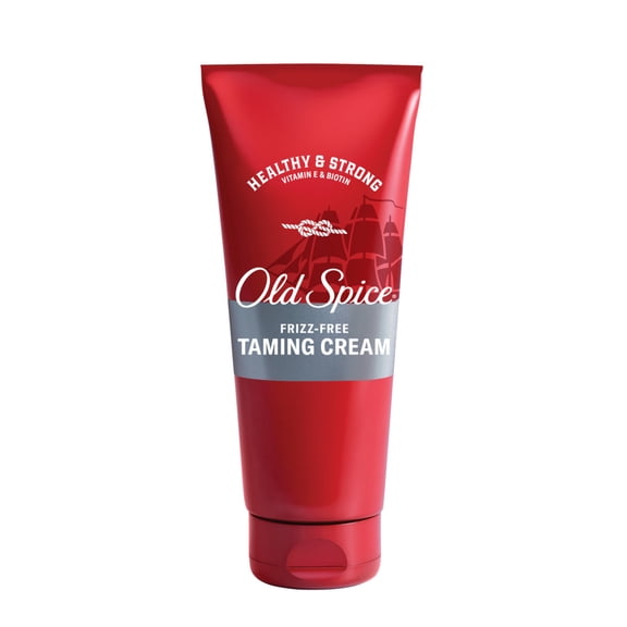 Old Spice Frizz-Free Taming Cream, Healthy & Strong with Vitamin E & Biotin, Low Hold, 6.0 FL OZ