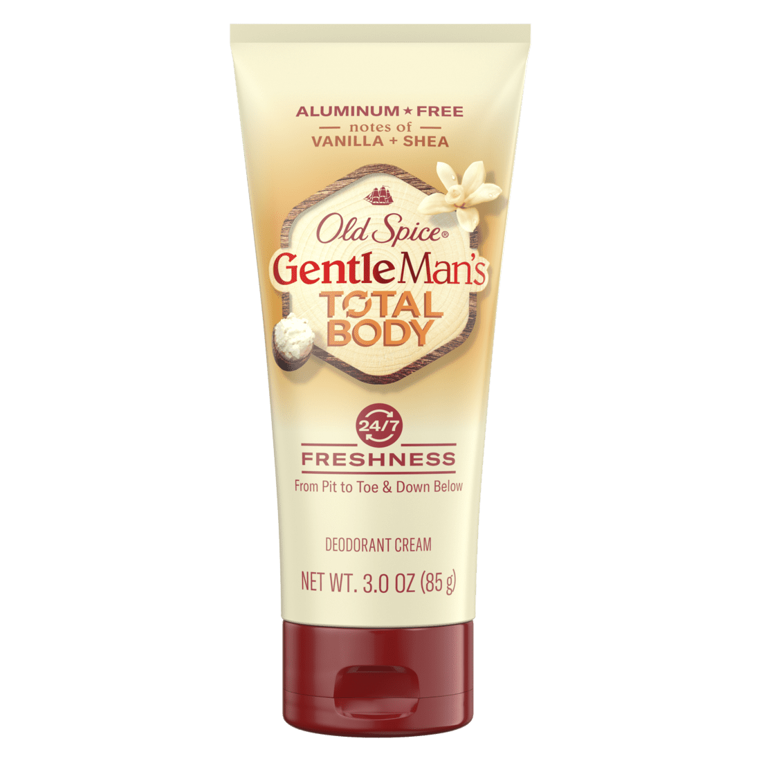 Old Spice Total Body Deodorant Cream Vanilla Shea 3 oz for Men