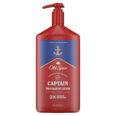 Old Spice Hand and Body Lotion for All Skin Types, 24/7 Lightweight Moisturization with Amazing Scent, Captain Scent of Bergamot, Instant Absorption, 16oz